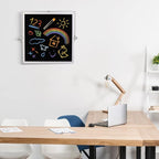 Small Magnetic Chalk Board 10"X10", Desktop Standing/Wall Hanging Chalkboard with 4 Chalks & 1 Eraser, Tabletop Double-Sided Portable Mini Black Board Easel for Office Desk Home School