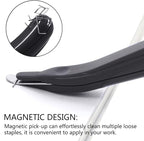 ZZTX 3 PCS Professional Magnetic Staple Remover Puller Staples Remover Staple Removal Tool for School Office Home Black