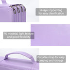 Vomgomfom Deluxe PU Leather Pencil Case - Large Capacity Holder with Zipper Closure for 300 Colored Pencils or 200 Gel Pens, Artist Organizer (Purple)