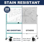 Large Dry-Erase Rolling Magnetic Whiteboard - 48 x 32 Inches Dry Erase Board with Stand Height Adjust Double Sides Mobile White Board Easel on Wheels with 25 Sheets Paper Pad Office, Home & Classroom