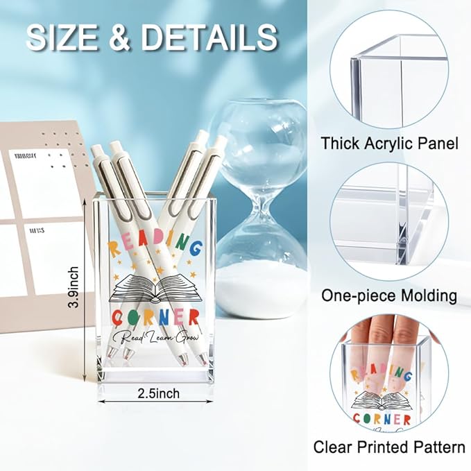QYUVK Reading Corner Acrylic Cosmetic Holder, Crown Clear Makeup Brush Holder, Ideal for Bathroom Jewelry Accessories Holding, Christian Bible Verses Gifts for Women Girlfriend Her