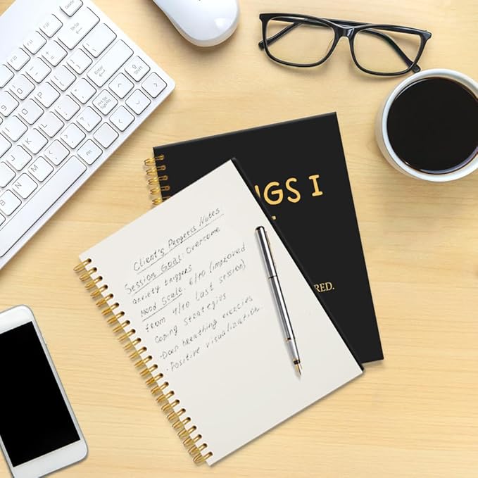 Mhfpl Things I Can't Say Because I Will Be Get Fired Black Golden Spiral Blank Notebook, Humorous Office Gifts for Coworker Employee, Humor Sassy Journal Gifts for Work Partner Bestie