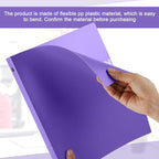Henoyso 48 Pcs 3 Ring Binder 0.5 Inch Round Fits Letter Size 8.5'' x 11'' Paper Plastic Flexible Binder Bulk Holds 140 Sheets with 1 Pockets Versatile Organizer for Home Office School (Purple)