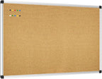 XBoard Cork Board 36 x 24, Notice Cork Bulletin Board, Corkboard with Aluminum Frame and Push Pins for Display