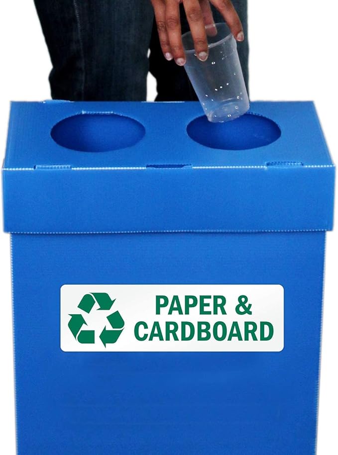 SmartSign "Paper and Cardboard" Pack of 5 Recycle Labels | 3" x 10" Laminated Vinyl, Made in USA