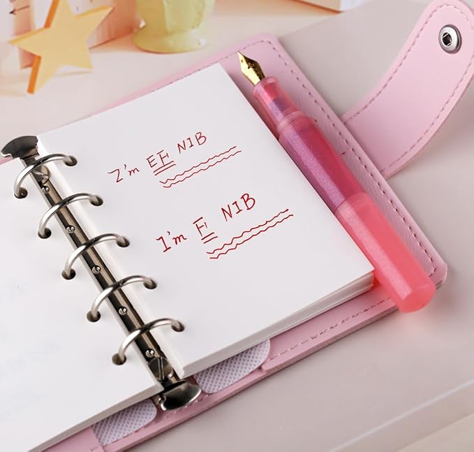 czxwyst Majohn Wancai 2.0 Mini Pocket-Size Eyedropper Fountain Pen (F Nib 0.5mm, Strawberry Red)