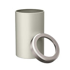 Gatco 1931SN Modern Round Waste Basket, Matte Pearl and Satin Nickel Combo / 11.88" H x 7.63" Dia Open Top Stainless Steel Trash Can with Removable Lid, 11 Liter Capacity