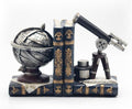 AUSTUFF Vintage Decorative Bookends, Armillary Sphere and Space Telescope Decorative Bookends, Vintage Decorative Unique Bookends for Home Office Schools