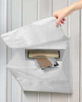 Uniclife White Mail Slot Catcher for Door, Large Capacity Letter Catcher Letterbox Catcher, Front Door Mail Catcher with Hook and Loop Fasteners, Indoor Post Catcher Bag for Small Packages & Magazines
