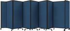 Versare Room Divider 360 Portable Wall Partition | Folding Panels | Large Freestanding Divider | Locking Wheels | Temporary Room Separator