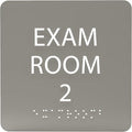 ADA CENTRAL SIGNS - 6" X6" Exam Room 2 Sign - ADA Compliant Tactile Graphics Grade 2 Braille Text Acrylic Wall Signs - Educational Institution Directional Assistance Test Center Door Sign for Schools