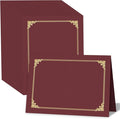 HAUTOCO 90 Packs Certificate Holders, Burgundy Diploma Holders, Document Award Covers Certificate Folders with Gold Foil Border for 8.5x11 Letter Size