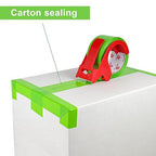 BOMEI PACK Heavy Duty Colored Packing Tape with Dispenser 1.88 Inch x 60 Yards (Green) 6 Rolls, 2.4 mil Industrial Grade Packaging Tape for Shipping, Moving, Mailing & Storage