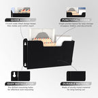 OSKIE DR POCKET RACK Wall-Mounted File Rack, Single Pocket, Metal Organizer for Letter-Sized Documents, Space-Saving Desktop Organizer, 14 x 2.5 x 7.5 inches (Black)
