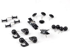 Black Push Pins Set, 5 Styles 140-count Thumb Tacks Map Pins, Steel Point and Dark Plastic Head Pushpins Black Thumbtacks for Cork Board Bulletin Boards (Black-140pcs)