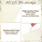 Marspark 100 Qty #10 Natural Business Envelopes 80 lb 4-1/8'' x 9-1/2'' Peel Press Letter Size Envelopes Professional Mailing Printable for Security Office Use Home Mail