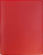 JAM PAPER Plastic Color POP Folders - 2 Pocket Durable Folders with Metal Prongs Fastener Clasps - Red - Bulk 96/Pack