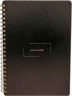 Merely Home Undated Daily Planner | 8.25” x 11.75” To Do List Notebook | Work Productivity ADHD Organizer | Men and Women Planner | College Supplies | Black | Portrait Layout