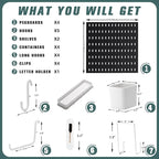 MULSAME Pegboard Combination Kit, 25.2" x 25.2" Wall Mounted Storage Set with 4 Pegboards & 20 Accessories Hanging, Peg Boards Organizer