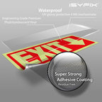 iSYFIX Exit Stickers Signs with Directional Down Arrow 12 Pack 12x4 Inch - Glow in the Dark Photoluminescent Vinyl for Office, School, Business, Warehouse - UV & Weather Resistant for Indoor/Outdoor Use