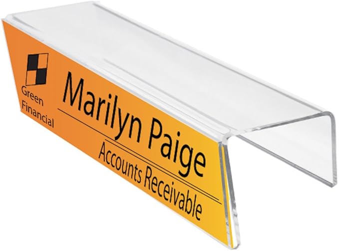 Plastic Products Mfg Single-Sided Cubicle Name Plates 8-1/2" Wide x 2-1/2" high x 3" deep Hook - PNH085025030 (10 Pack) by Plastic Products Mfg.