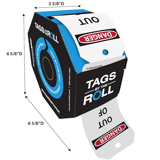 AccuformNMC 100 Safety Tags by-The-Roll, Danger Out of Service, US Made OSHA Compliant Tags, Waterproof PF-Cardstock, Resists Tears, 6.25"x3", TAR118