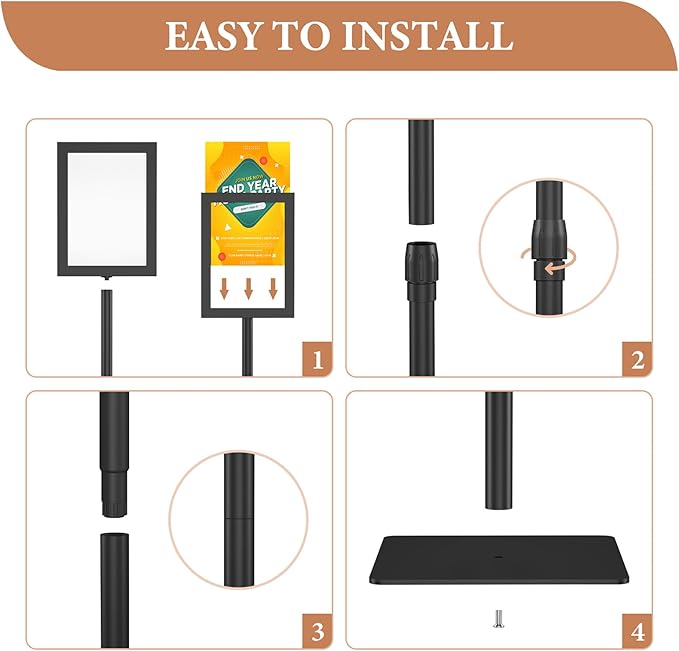 Relx Standing Sign Holder 11 x 17, Adjustable Pedestal Sign Stand, Double-sided Floor Signage Stands for Outdoor Indoor Poster Display