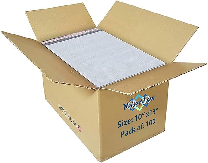 White 10x13 Inch Poly Bubble Mailers |Self Seal Padded Envelopes for Thick books | Air Cushioned Bubble Mailer | Usable Size 9.5x13 Inch | Waterproof Lightweight Mailing Shipping Bags | 100 Pack Bulk