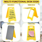 Funny Office Desk Accessories,(No Crisis Allowed This Week)Office Cubicle Decor,Desk Decor,Phone Holder Mirror Acrylic Table Signs， Team Gag Gifts for Coworker Employee Boss Lady Leader Director HR
