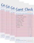 4 Pack Pink Guest Checks Books for Servers, Server Note Pads, Waiter Checkbook, Waitress Notepad for Restaurants Supplies, Order Pad Paper Checks 50 Sheets/Pack, 200 Total Tickets