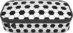 Soccer Texture Pencil Case Big Capacity Storage Pencil Pouch Stationery Bags With Zipper Portable Pen Holder Box Organizer For Boys Girls Teens Student College School Office Supplies
