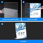 6 Pack Slanted Back Acrylic Sign Holders 5x7 for Business & Store, Tabletop Vertical Sign Holder with Anti-Slip Pads Clear Display Stand, for Menus Flyers Documents Office Restaurants Party Decoration