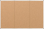 VIZ-PRO 96" x 48" Large Cork Bulletin Board, Foldable & Wall-Mounted Notice Pin Board with Silver Aluminum Frame, for School Home Office - 8' x 4' Corkboard