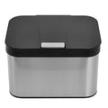 Dullrout Compost Bin for Countertop, Compost Bucket Indoor Sealed, Food Waste Caddy, 1.13 Gallon Kitchen Compost Container with Lid, Compact and Easy Clean, Black Matte