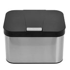 Dullrout Compost Bin for Countertop, Compost Bucket Indoor Sealed, Food Waste Caddy, 1.13 Gallon Kitchen Compost Container with Lid, Compact and Easy Clean, Black Matte