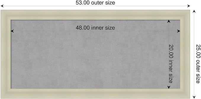 Amanti Art Silver Framed Magnetic Board 25x53 Oversize Vision Board for use with Magnets, 100% Metal Sheet to Display Items as Office Decor or for Home Organization in mudroom, Kitchen or Kids Room
