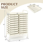 Happygrill 20-Drawer Organizer Cart Tools, Mobile Utility Storage Cart with Removable Drawers & Lockable Wheels, Rolling Storage Cart with wheels for Home Office School (White)