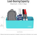 loukin Magnetic and Adhesive Marker Holder, Dry Erase Accessory Tray, Magnetic Storage Organizer for Whiteboard, Glass or Refrigerators (Sky Blue)