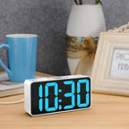 DreamSky Small Digital Alarm Clock for Bedroom, Large Big Numbers Display with Brightness Dimmer, Electric Bedside Desk Clock with USB Charging Port, Adjustable Alarm Volume, USB-C Adapter Powered