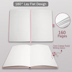 Heture Hardcover Notebooks, A5 Lined Journals Notebook for Writing 160 Pages, 8.2 x 5.5 inch, Classic Ruled Notebooks for College/Work/Travel (Pink, 1 Pack)