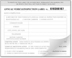 Annual Vehicle Inspection Report Form 25-pk 3-Ply Carbonless, 8.5" x 11.75" + 2-Ply Vinyl with Mylar Laminate Label 5" x 4"