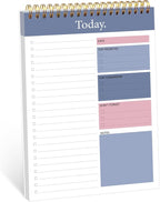 To Do List Notepad - Daily Planner Notepad Undated 52 Sheets Tear Off, 6.5" x 9.8" Checklist Productivity Organizer with Hourly Schedule for Tasks