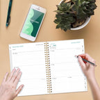 Planner 2026 - A5 Weekly & Monthly Planner Spiral Bound, January 2026 to December 2026, Planners 2026 with Flexible Cover, Tabs, Inner Pocket, 6.4" x 8.5", Teal Flowers