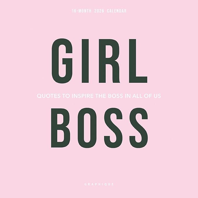 Graphique 2026 Girl Boss Mini Wall Calendar | 7” x 7” | Thick Paper | Home & Office Organizer | Large Monthly Grid | 3 Languages & Marked Holidays | 4 Month Preview Page for 2027