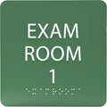 ADA CENTRAL SIGNS - 6" X6" Exam Room 1 Sign - ADA Compliant Tactile Graphics Grade 2 Braille Text Acrylic Wall Signs - Educational Institution Directional Assistance Test Center Door Sign for Schools
