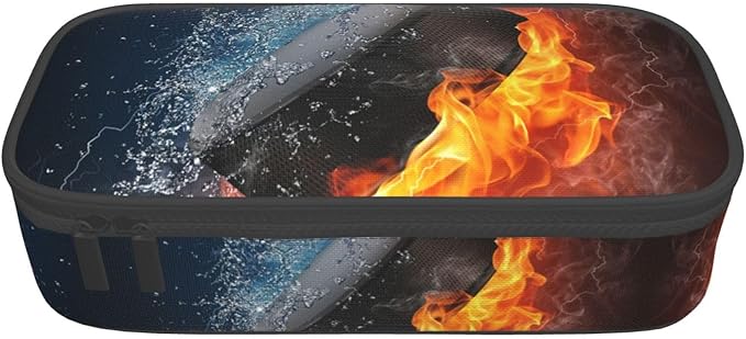HKHEHOP Hockey Sport Pencil Case Big Capacity Storage Pencil Pouch Stationery Bags With Zipper Portable Pen Holder Box Organizer For Boys Girls Teens Student College School Office Supplies