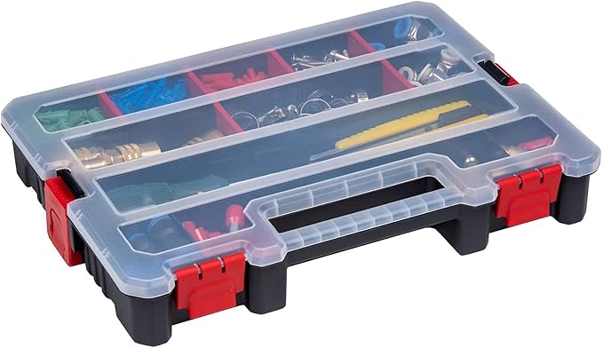 7-Pack Organizer Set – Multi-Size Storage Boxes with Removable Dividers – Hardware, Screw, Craft, and Small Parts Case System for Garage, Workshop, or On-the-Go Kits