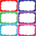 Wonmon 180 PCS Colorful Name Tags Stickers, 6 Colors Name Tag Stickers Name Labels for School Classroom Teacher Student Office Meeting Clothes Desk Cubby Locker Themed Party, 2x3 inch