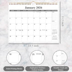 2026 Calendar - 18 Months Calendar 2026-2027 from January 2026 - June 2027, Wall Calendar 2026-2027 with Thick Paper, 11.5" x 14.5", Black