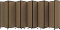 Versare Room Divider 360 Portable Wall Partition | Folding Panels | Large Freestanding Divider | Locking Wheels | Temporary Room Separator | 25' x 7'6'', Latte